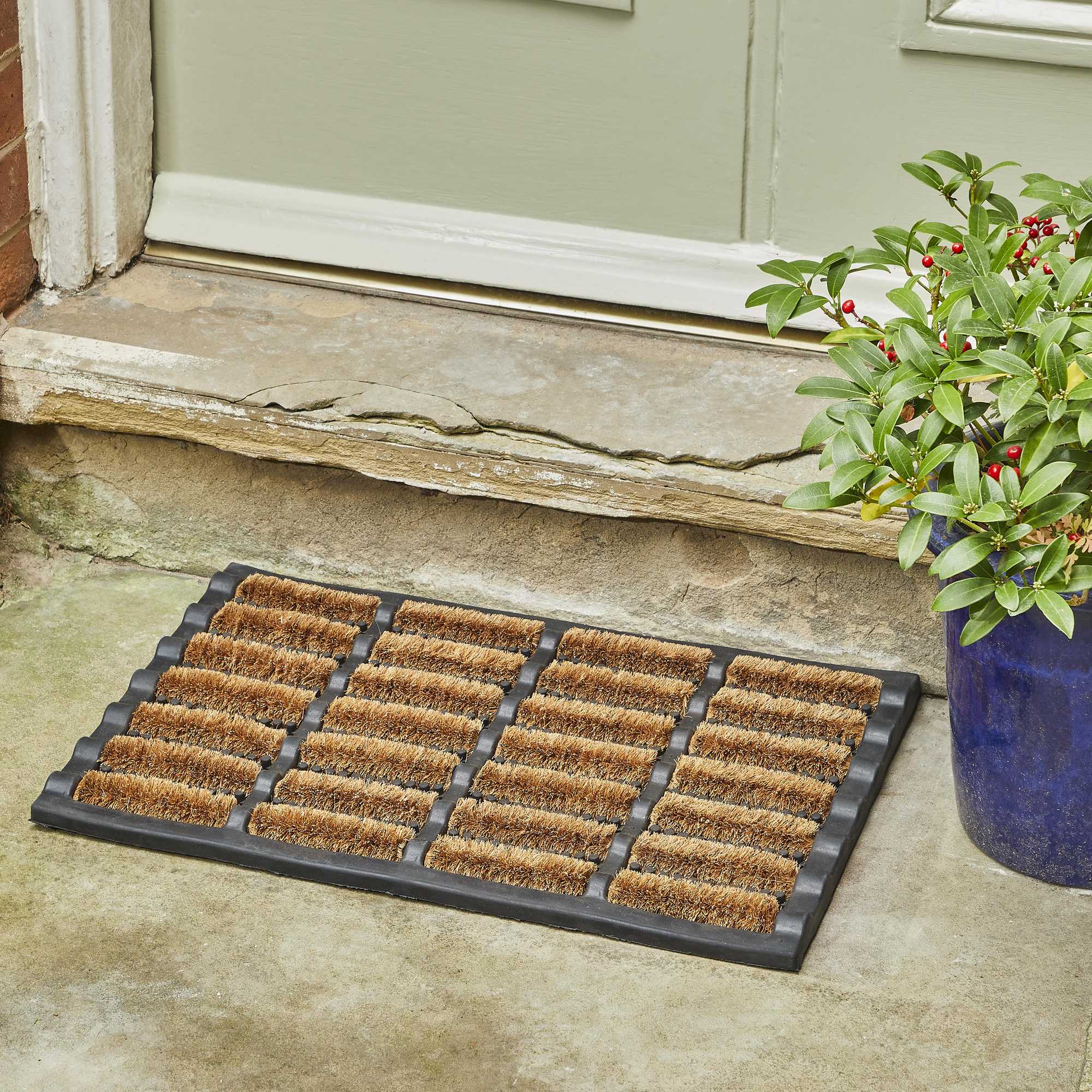 Rubber Rod Coir Doormats In Natural